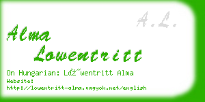 alma lowentritt business card
